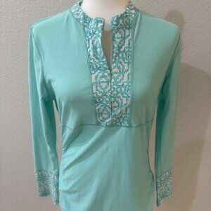 Cabana Life Ruched Rash Guard SPF 50  Long Sleeve [Sz. L]